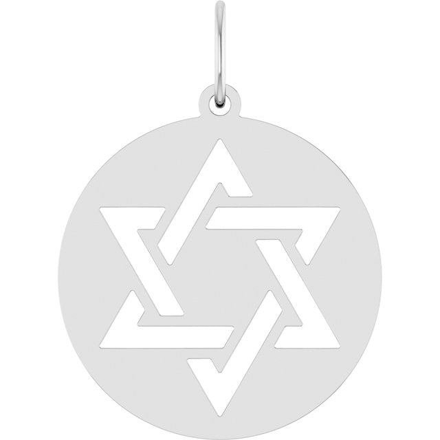 Platinum Star of David Pendant