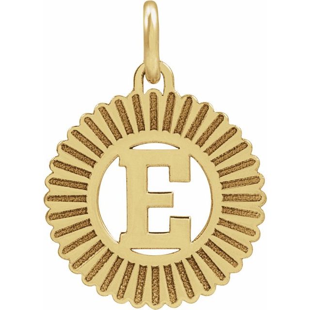 14K Yellow Gold-Plated Sterling Silver Initial E Pendant