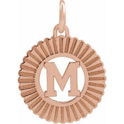 14K Rose Initial M Pendant