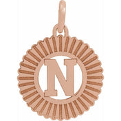 14K Rose Gold-Plated Sterling Silver Initial N Pendant