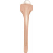 14K Rose Cultured White Akoya Pearl Heart Ring