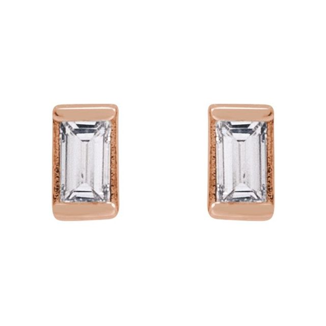 14K Rose .05 CTW Natural Diamond Stud Earrings