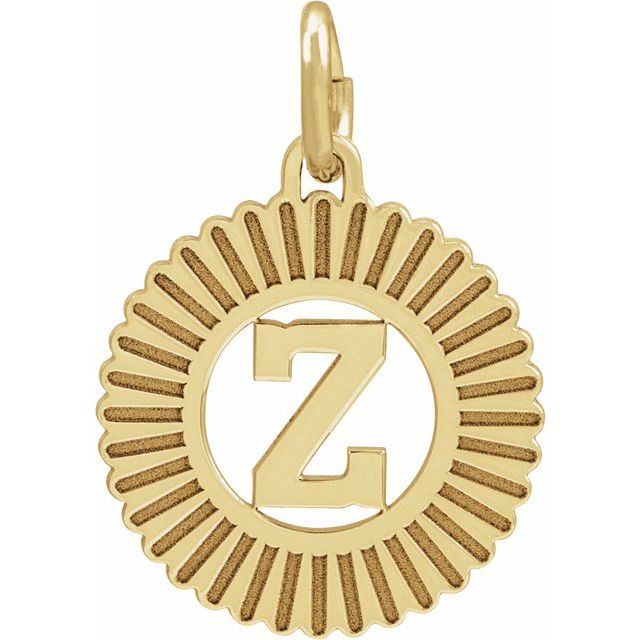 14K Yellow Gold-Plated Sterling Silver Initial Z Pendant