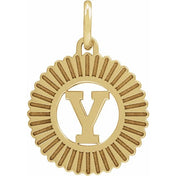 10K Yellow Gold Initial Pendant Necklace – Personalized Alphabet Jewelry Charm