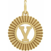 14K Yellow Gold-Plated Sterling Silver Initial Y Pendant