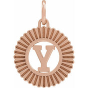 14K Rose Gold-Plated Sterling Silver Initial Y Pendant