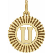 14K Yellow Gold-Plated Sterling Silver Initial U Pendant
