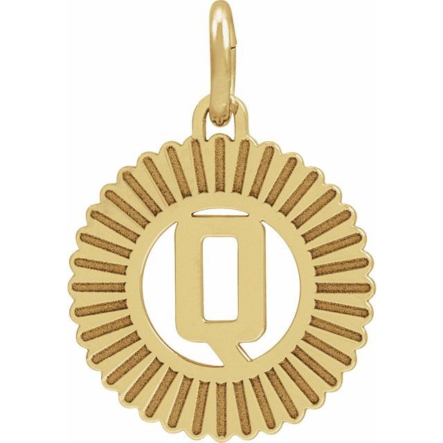 14K Yellow Gold-Plated Sterling Silver Initial Q Pendant