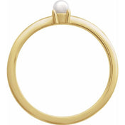 14K Yellow Cultured White Seed Pearl Ring
