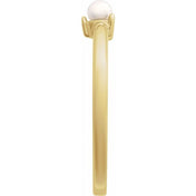 14K Yellow Cultured White Seed Pearl Ring