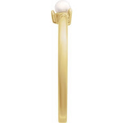 14K Yellow Cultured White Seed Pearl Ring