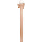 14K Rose Cultured White Seed Pearl Ring