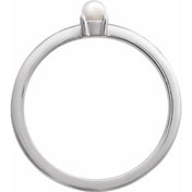 14K White Cultured White Seed Pearl Ring