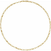 14K Yellow 3.9 mm Puffed Oval Cable 18" Chain