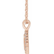 14K Rose 1/8 CTW Natural Diamond 16-18" Necklace