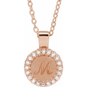 14K Rose 1/8 CTW Natural Diamond 16-18" Necklace