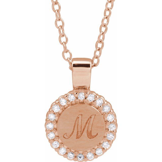 14K Rose 1/8 CTW Natural Diamond 16-18" Necklace