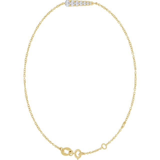 14K Yellow 1/4 CTW Natural Diamond Graduated 6 1/2-7 1/2" Bracelet