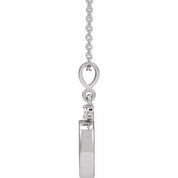 Platinum 9x7 mm Oval .03 CTW Natural Diamond Semi-Set Cabochon 16-18" Necklace