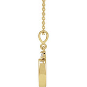 14K Yellow 9x7 mm Oval .03 CTW Natural Diamond Semi-Set Cabochon 16-18" Necklace