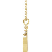 14K Yellow 12x10 mm Oval .03 CT Natural Diamond Semi-Set Cabochon 16-18" Necklace