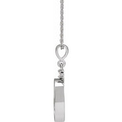 Sterling Silver 10x8 mm Oval .03 CTW Natural Diamond Semi-Set Cabochon 16-18" Necklace