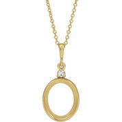 14K Yellow 10x8 mm Oval .03 CTW Natural Diamond Semi-Set Cabochon 16-18" Necklace