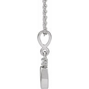 Sterling Silver 5x3 mm Oval .03 CTW Natural Diamond Semi-Set Cabochon 16-18" Necklace