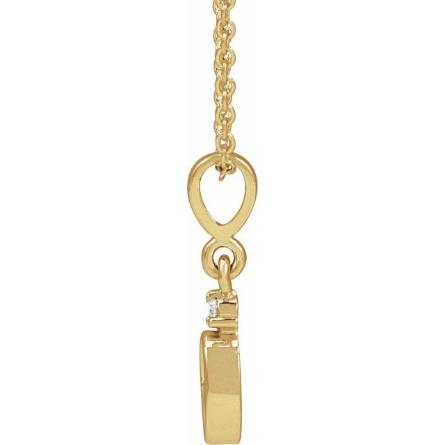 14K Yellow 5x3 mm Oval .03 CTW Natural Diamond Semi-Set Cabochon 16-18" Necklace