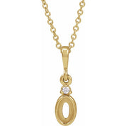 14K Yellow 5x3 mm Oval .03 CTW Natural Diamond Semi-Set Cabochon 16-18" Necklace