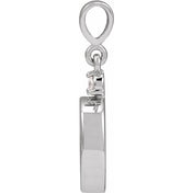 14K White 9x7 mm Oval .03 CT Natural Diamond Semi-Set Cabochon Pendant