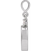 14K White 9x7 mm Oval .03 CT Natural Diamond Semi-Set Cabochon Pendant