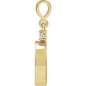 14K Yellow 12x10 mm Oval .03 CT Natural Diamond Semi-Set Cabochon Pendant
