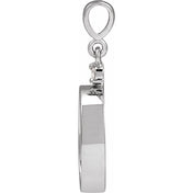 Platinum 10x8 mm Oval .03 CT Natural Diamond Semi-Set Cabochon Pendant