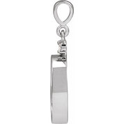 14K White 10x8 mm Oval .03 CT Natural Diamond Semi-Set Cabochon Pendant