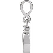 Sterling Silver 5x3 mm Oval .02 CT Natural Diamond Semi-Set Cabochon Pendant