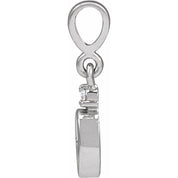 14K White 5x3 mm Oval .02 CT Natural Diamond Semi-Set Cabochon Pendant