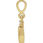 14K Yellow 5x3 mm Oval .02 CT Natural Diamond Semi-Set Cabochon Pendant