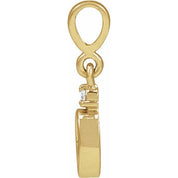 14K Yellow 5x3 mm Oval .02 CT Natural Diamond Semi-Set Cabochon Pendant