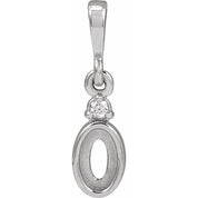 14K White 5x3 mm Oval .02 CT Natural Diamond Semi-Set Cabochon Pendant