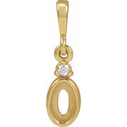 14K Yellow 5x3 mm Oval .02 CT Natural Diamond Semi-Set Cabochon Pendant