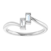 Platinum 1/8 CTW Natural Diamond Two Stone Ring