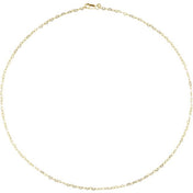 14K Yellow 1.9 mm Heart 18" Chain