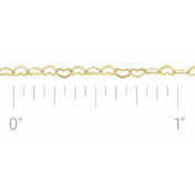 14K Yellow 1.9 mm Heart Chain by the Inch