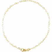 14K Yellow 1.9 mm Heart 7" Chain