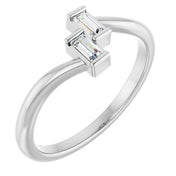 Platinum 1/8 CTW Natural Diamond Two Stone Ring
