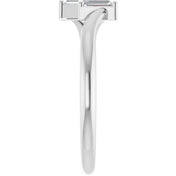 14K White 1/8 CTW Natural Diamond Two Stone Ring
