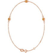 14K Rose Natural Citrine Bezel-Set Three-Stone 6 1/2-7 1/2" Bracelet