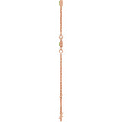 14K Rose Natural Peridot Bezel-Set Three-Stone 6 1/2-7 1/2" Bracelet