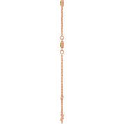 14K Rose Natural Peridot Bezel-Set Three-Stone 6 1/2-7 1/2" Bracelet